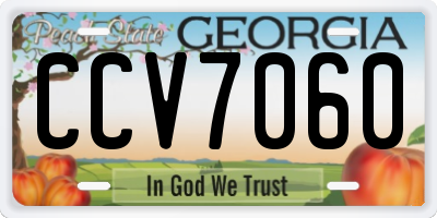 GA license plate CCV7060