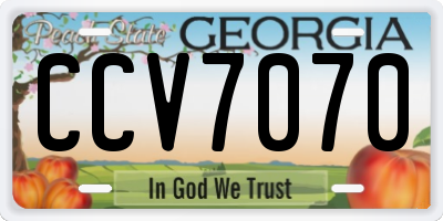 GA license plate CCV7070