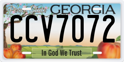GA license plate CCV7072