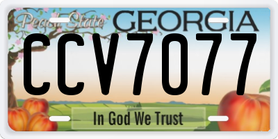 GA license plate CCV7077