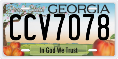 GA license plate CCV7078