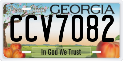 GA license plate CCV7082