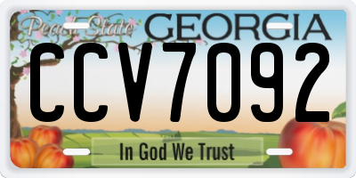 GA license plate CCV7092