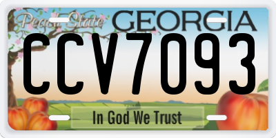 GA license plate CCV7093