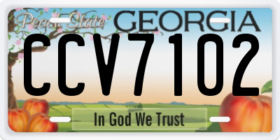 GA license plate CCV7102