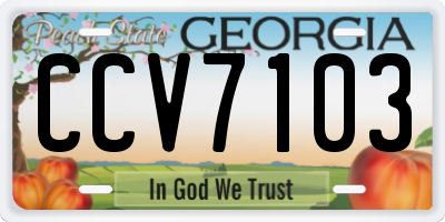GA license plate CCV7103