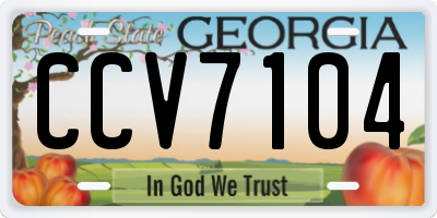 GA license plate CCV7104