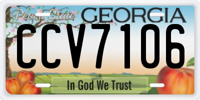 GA license plate CCV7106