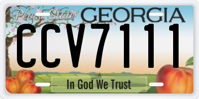 GA license plate CCV7111
