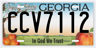 GA license plate CCV7112