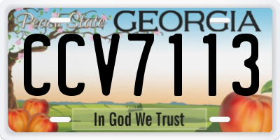 GA license plate CCV7113