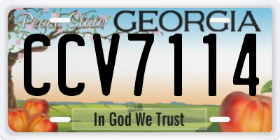 GA license plate CCV7114