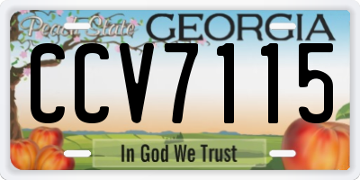 GA license plate CCV7115