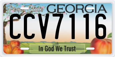 GA license plate CCV7116