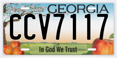 GA license plate CCV7117