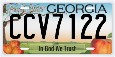 GA license plate CCV7122