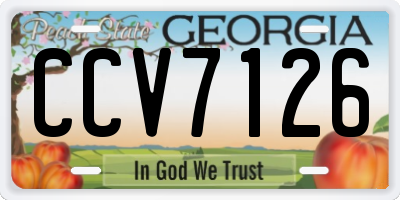 GA license plate CCV7126