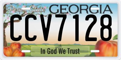 GA license plate CCV7128
