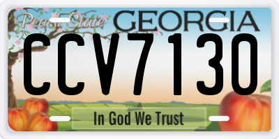 GA license plate CCV7130