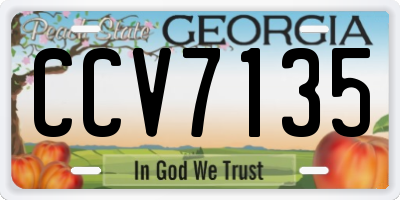 GA license plate CCV7135