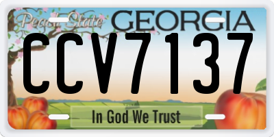 GA license plate CCV7137