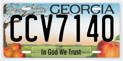 GA license plate CCV7140