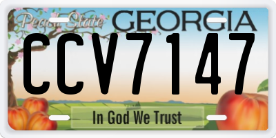 GA license plate CCV7147