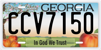 GA license plate CCV7150