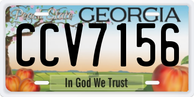 GA license plate CCV7156