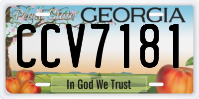 GA license plate CCV7181