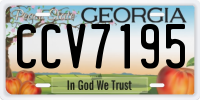 GA license plate CCV7195