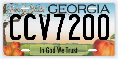 GA license plate CCV7200