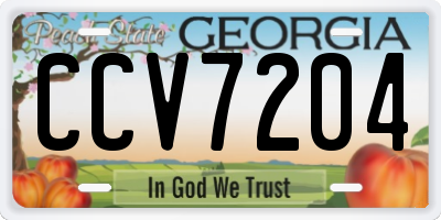 GA license plate CCV7204
