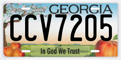 GA license plate CCV7205