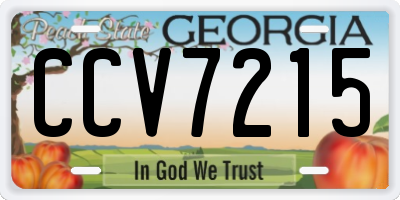 GA license plate CCV7215