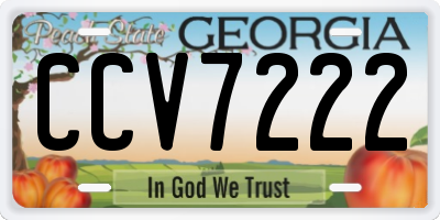 GA license plate CCV7222