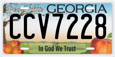 GA license plate CCV7228