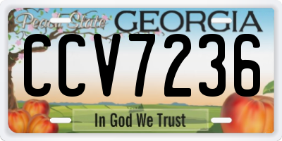 GA license plate CCV7236