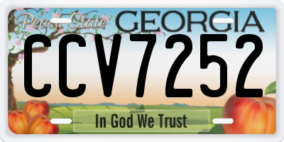 GA license plate CCV7252