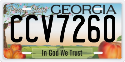 GA license plate CCV7260