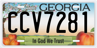 GA license plate CCV7281