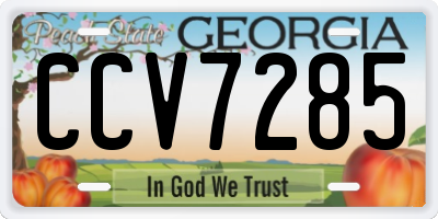 GA license plate CCV7285
