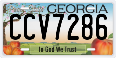 GA license plate CCV7286