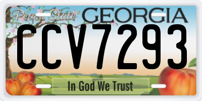 GA license plate CCV7293