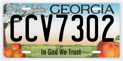 GA license plate CCV7302