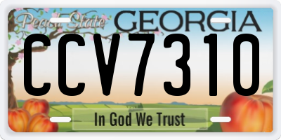 GA license plate CCV7310