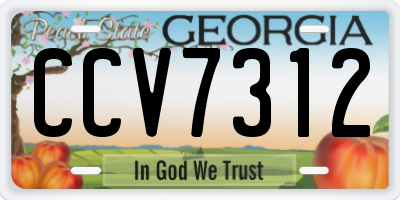 GA license plate CCV7312