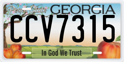 GA license plate CCV7315