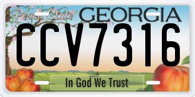 GA license plate CCV7316