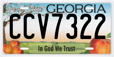 GA license plate CCV7322